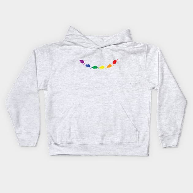 Curve Rat Pride Rainbow Kids Hoodie by ellenhenryart